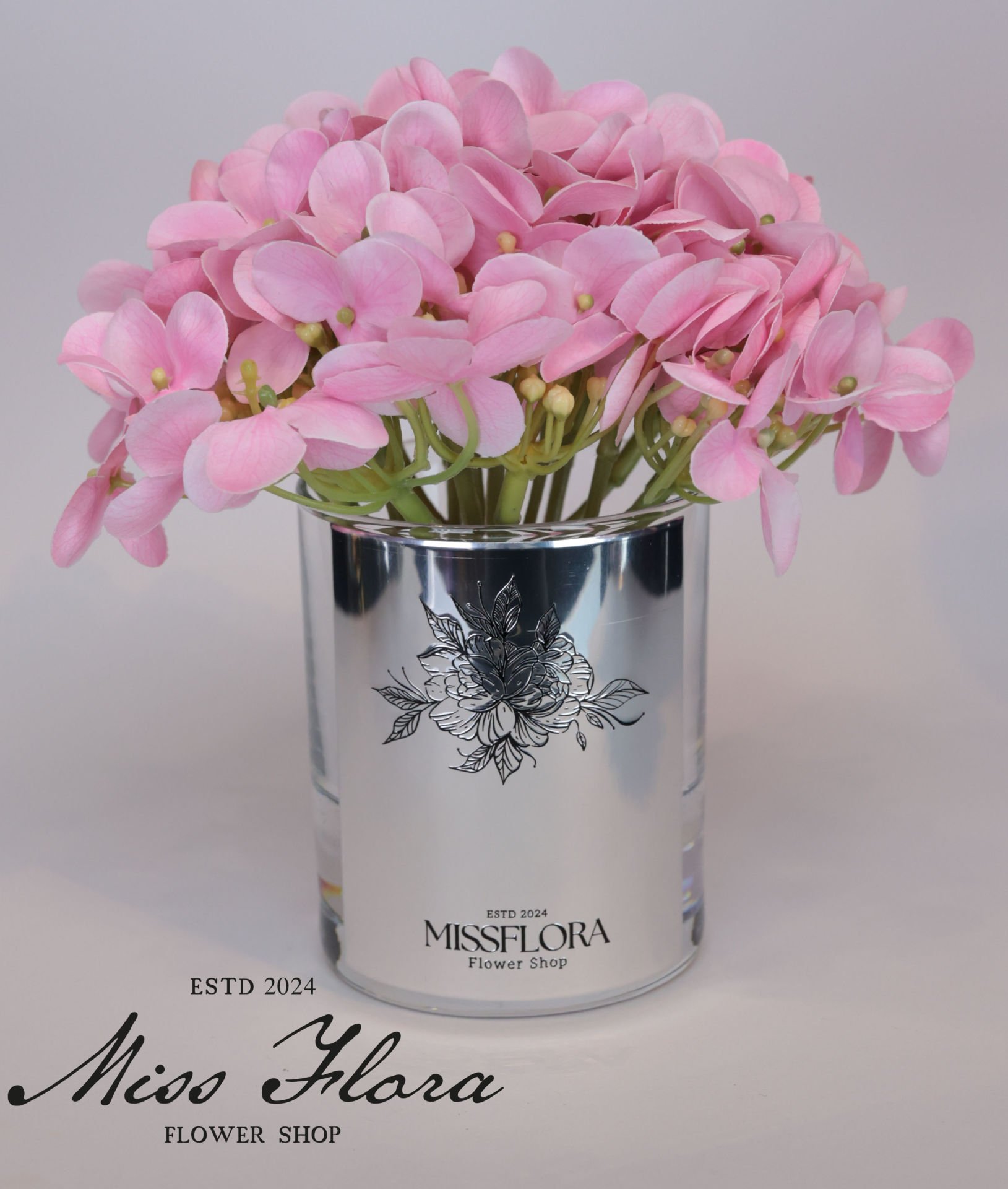 Gümüş Pembe Tekli Ortanca Oda Kokusu