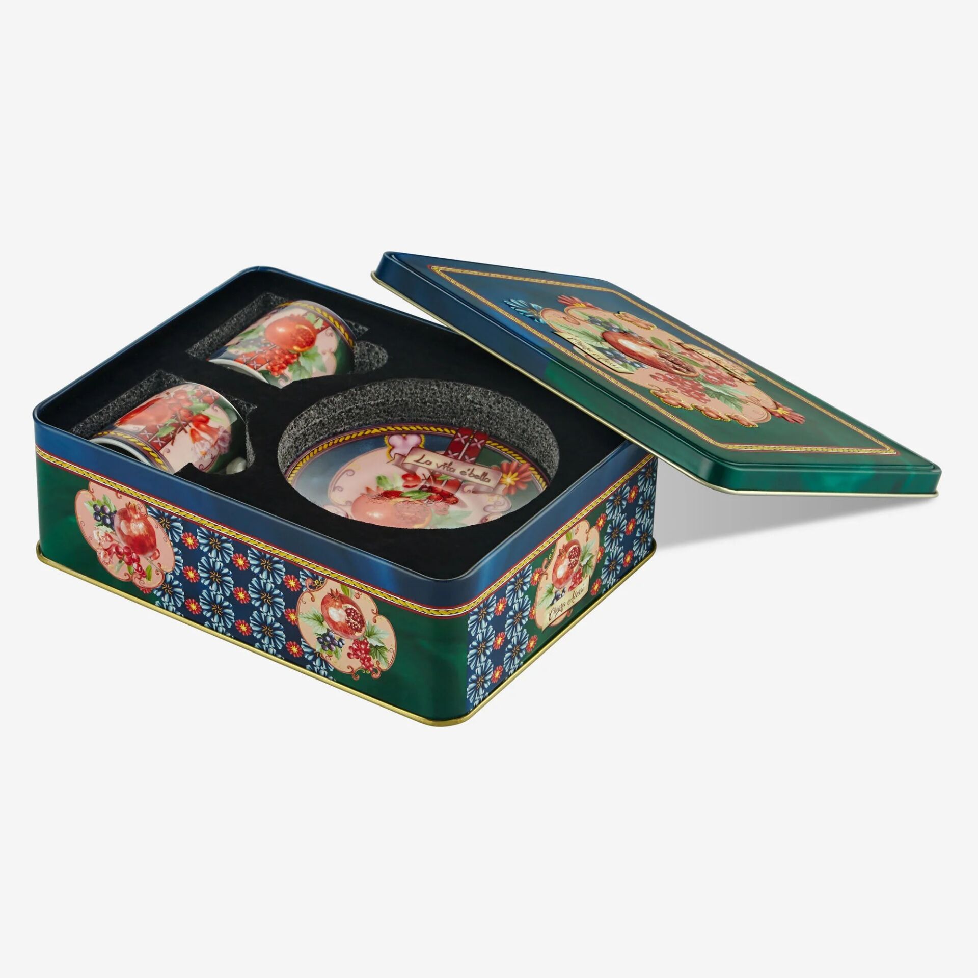 Mavi Yeşil Porselen Kahve Fincan Seti 120 Ml Capri Collection by Chiara Alessi