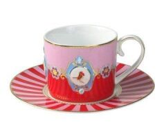Porselen Çay Fincanı 200 ml Love Birds Collection by Pip Studio kırmızı