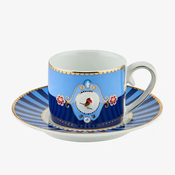 Porselen Çay Fincanı 200 ml Love Birds Collection by Pip Studio mavi