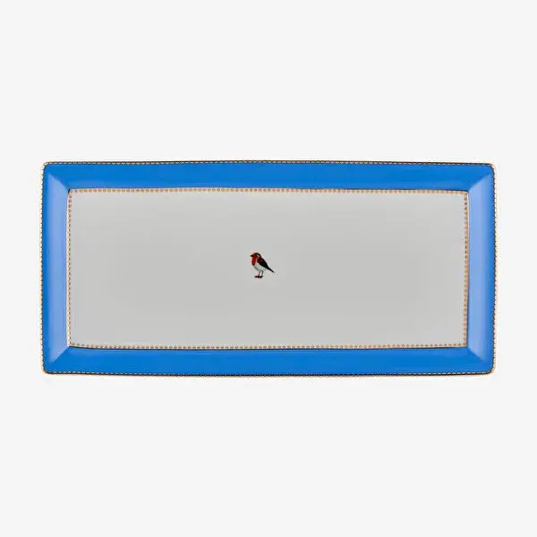 Love Birds Servis Tabaği 33.3x15.5cm mavi