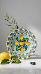 La Fiorencia Limonaia Pasta Tabağı Mavi 22 cm